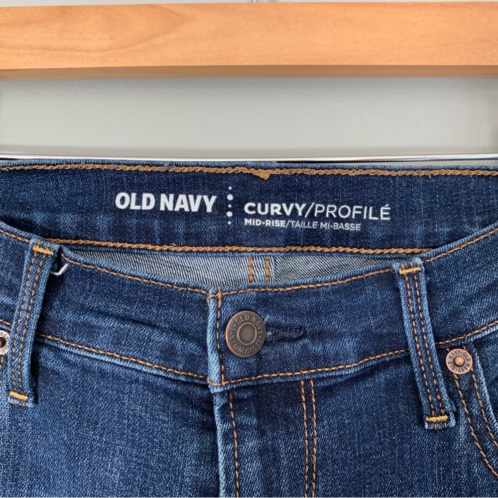 Old Navy Curvy Profile Mid Rise Skinny Jeans Dark Wash Blue Size 10 Short - Picture 4 of 10